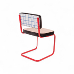 Стул Seletti Superchair Blue Grid, белый, черный, розовый, красный