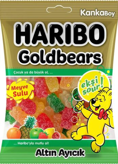 Мармелад Haribo жевательный Sour Goldbears Кислые Золотые Медведи 70 г (из Финляндии)