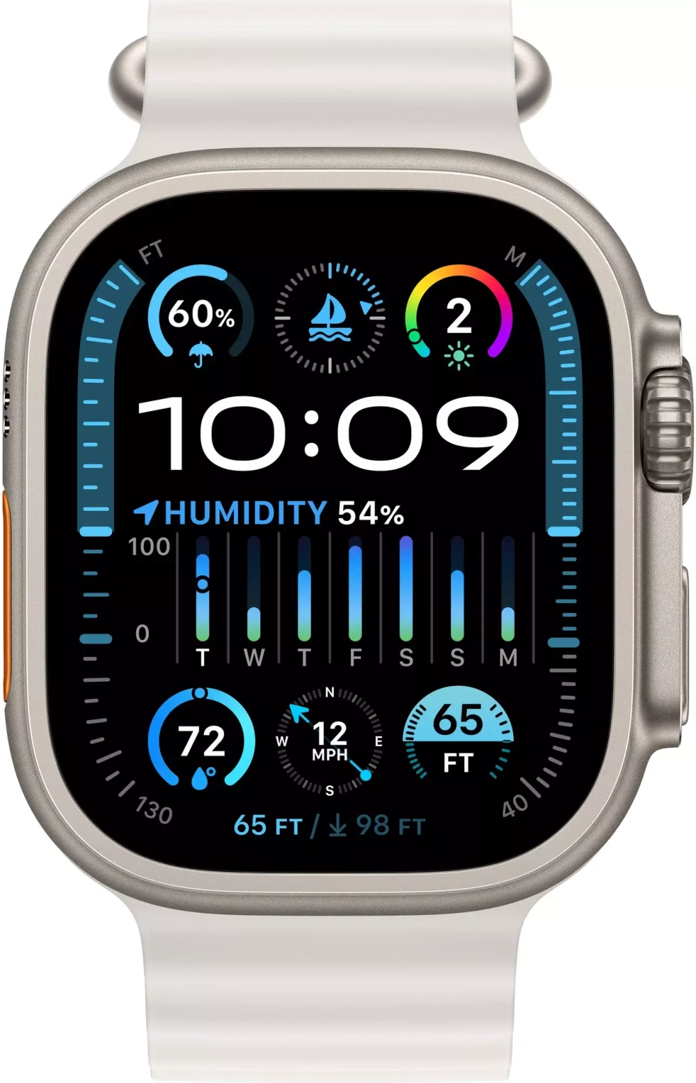 Умные часы Apple Watch Ultra 2 49 мм Titanium Case GPS + Cellular, White Ocean Band