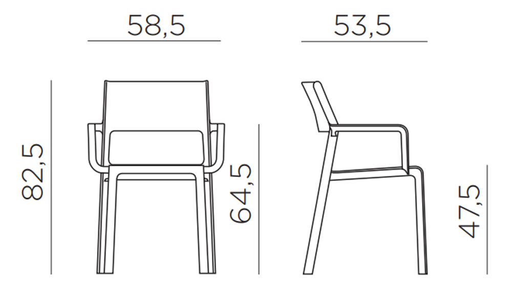 Кресло пластиковое Nardi Trill Armchair, тортора