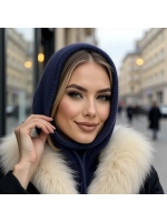 капор зимний и осенний капюшон- снуд вязаный ангора