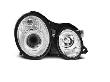 Передние фары angel eyes chrome для Mercedes CLK W208