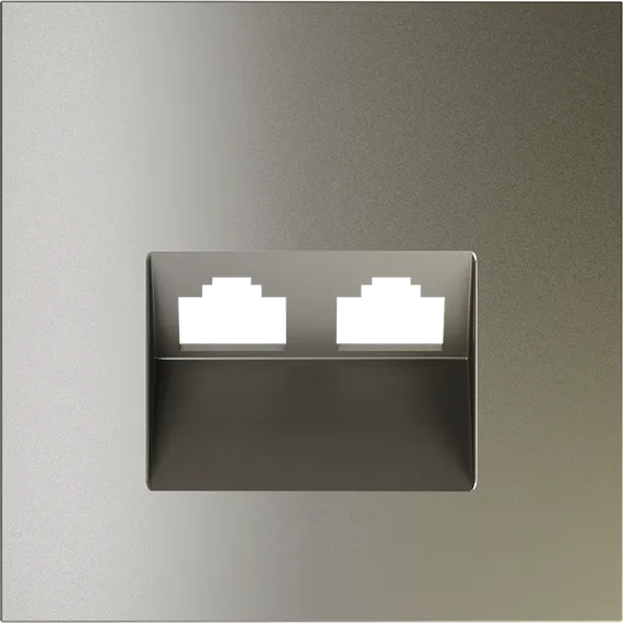 Накладка для розетки компьютерной двойной RJ45+RJ45 Voltum S70 Шелк VLS001404