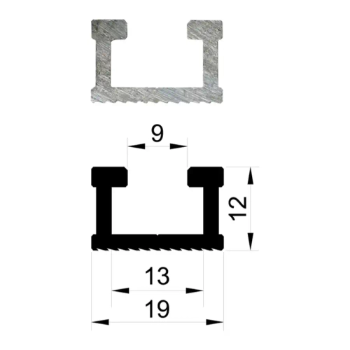 Профиль алюминиевый 19х12 длина 1,2 м Woodwork TR19.120