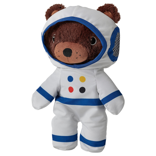 Мягкая игрушка IKEA AFTONSPARV (АФТОНСПАРВ), Медведь космонавт, 28 см