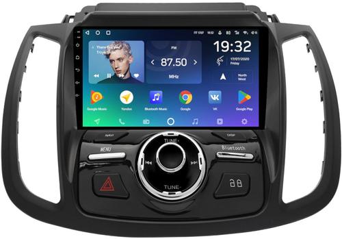 Магнитола для Ford Kuga 2 2017-2019 (SYNC 3, рамка с кнопками тип 2) - Teyes CC2 PLUS монитор 9" QLED, Android 10, Быстрая, SIM-слот