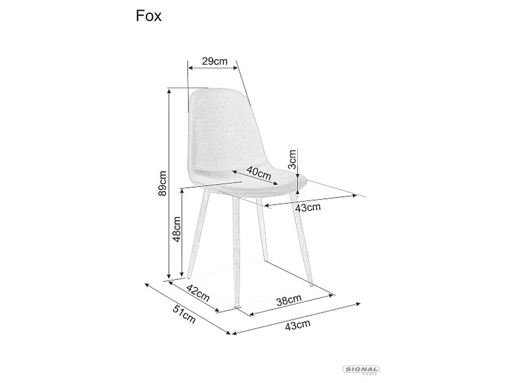 Стул SIGNAL FOX Velvet tap. 91 темно-синий/черный мат