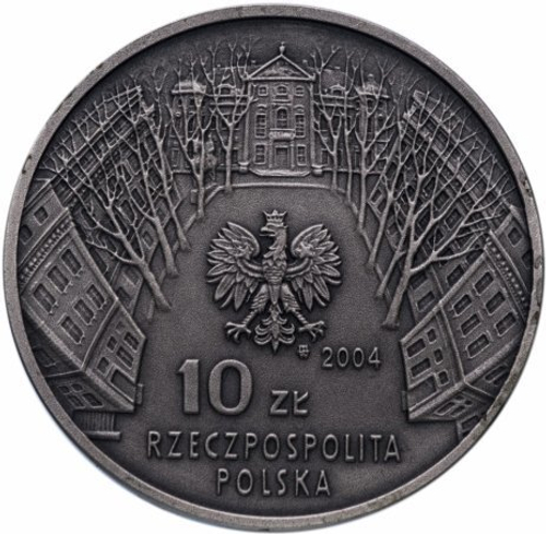 10 злотых 2004 год, Польша. 100-летие Академии изящных искусств Польши. Культура. Цветная. Серебро. PROOF