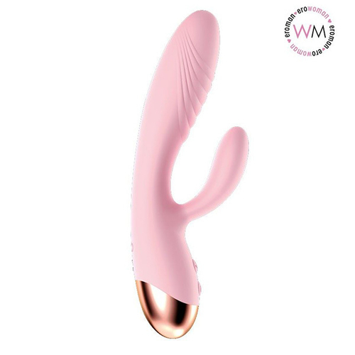 Розовый вибратор-кролик с функцией нагрева Bior Toys Erowoman-Eroman EE-10288