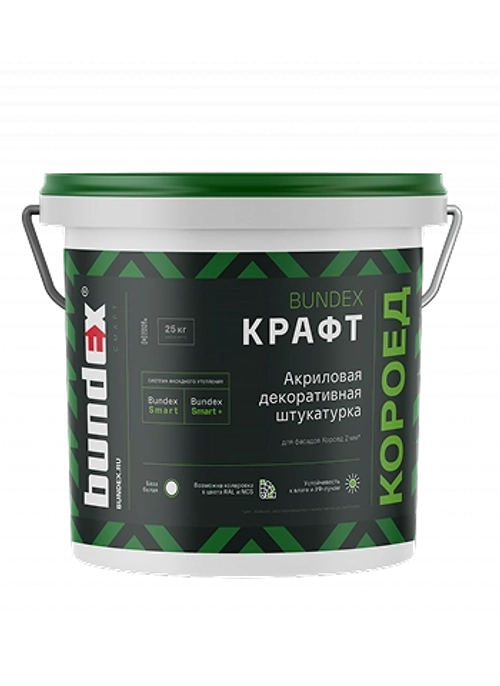 Акриловая декоративная штукатурка "Bundex Крафт Короед 2,0" (База С), 25 кг