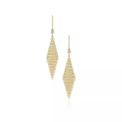 Серьги сеточки из золота с бриллиантами, Tiffany💎Единственные в наличии