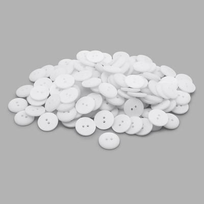 Пуговицы 2 прокола 28L=18 мм, пластик (White (белый)), CR-K18M, 144 шт