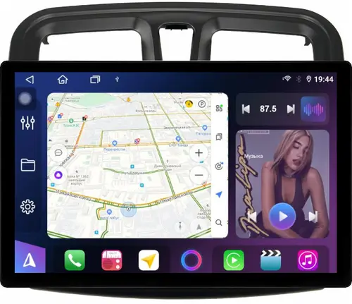 Магнитола для Renault Logan 2, Sandero 2 2014+ (рамка 10) - FarCar S500+TS105 монитор 13" 2K QLED на Android 14, Быстрая, CarPlay, 4G SIM-слот
