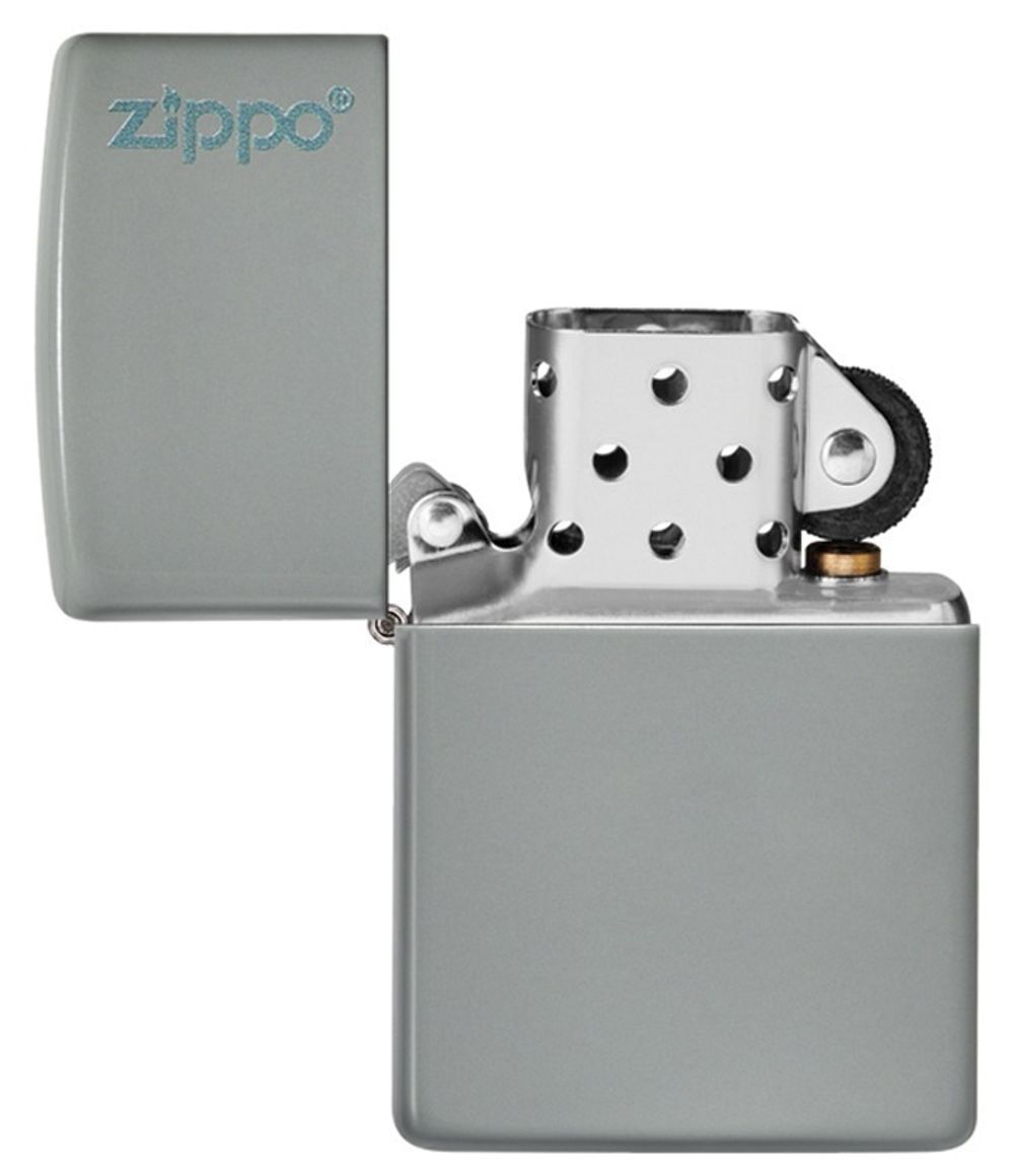 Зажигалка Zippo Classic с покрытием Flat Grey серая глянцевая (49452ZL)