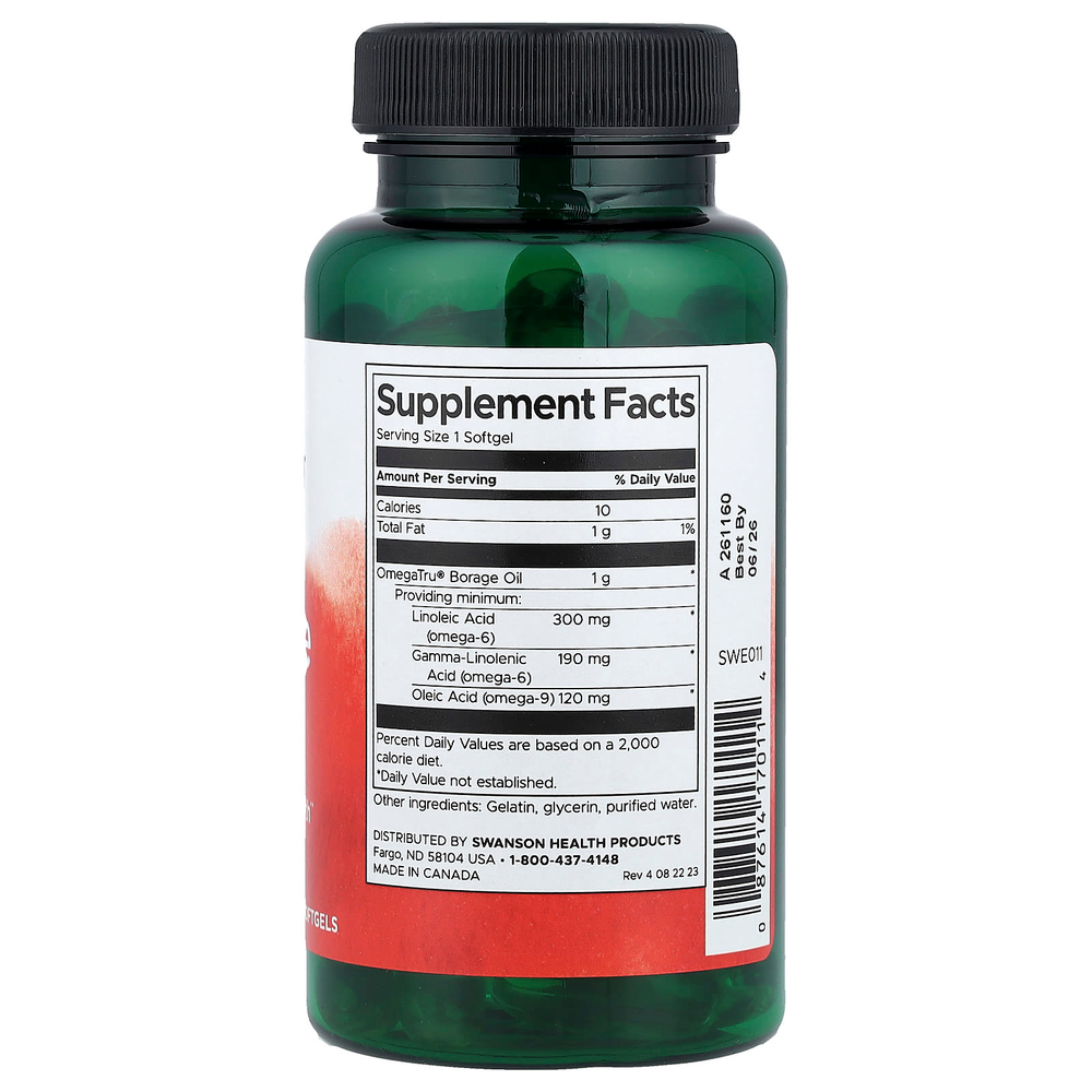Swanson Vitamins, Масло бурачника, 1 г, 60 мягких таблеток