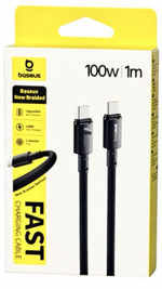 Кабель-зарядка Type-C на Type-C Baseus New Braided 100W 1м (E0426W00) черный