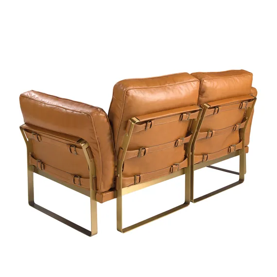 Двухместный диван Angel Cerda 6229 из кожи цвета Camel