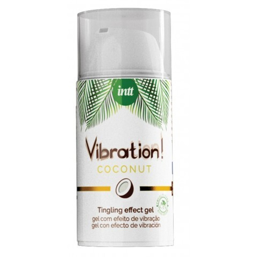 Intt Vibration Coconut - Веганский жидкий интимный гель с эффектом вибрации Кокос, 15 мл