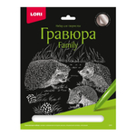Гравюра серебро 18*24см "Ежи" (Lori)