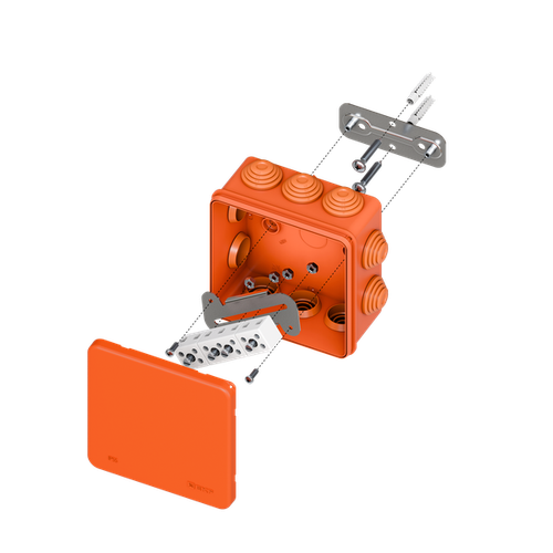 Коробка огнестойкая E45 100x100x50мм с клеммниками 7 полюсов 0,5-10мм2 IP55 HF EKF plc-kmfr-100-710