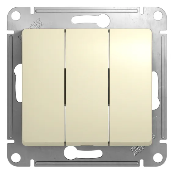 Выключатель трехклавишный Systeme Electric Glossa Бежевый GSL000231