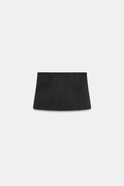 ZARA АТЛАСНАЯ МИНИ-ЮБКА, ЧЕРНЫЙ
