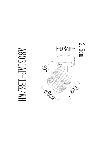 Спот Arte Lamp ATRIA A8031AP-1BK, 1хGX53