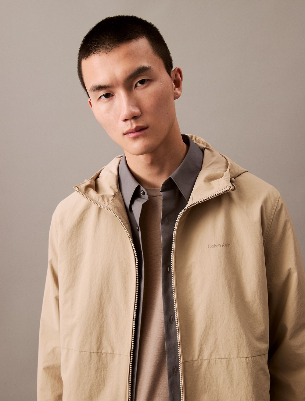 Куртка Calvin Klein Crinkle Nylon Windbreaker Crockery