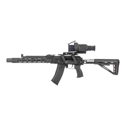 Прицел тепловизионный Gaut Spinel TS 350L, 384х288, D50, дальномер - вид сбоку, установлен на оружии