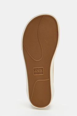 ZARA КРОССОВКИ ИЗ КОЖИ BAREFOOT, КОРИЧНЕВЫЙ