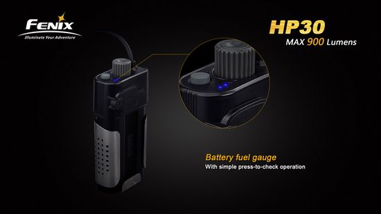 Налобный светодиодный фонарь Fenix HP30, серый, 900 люмен