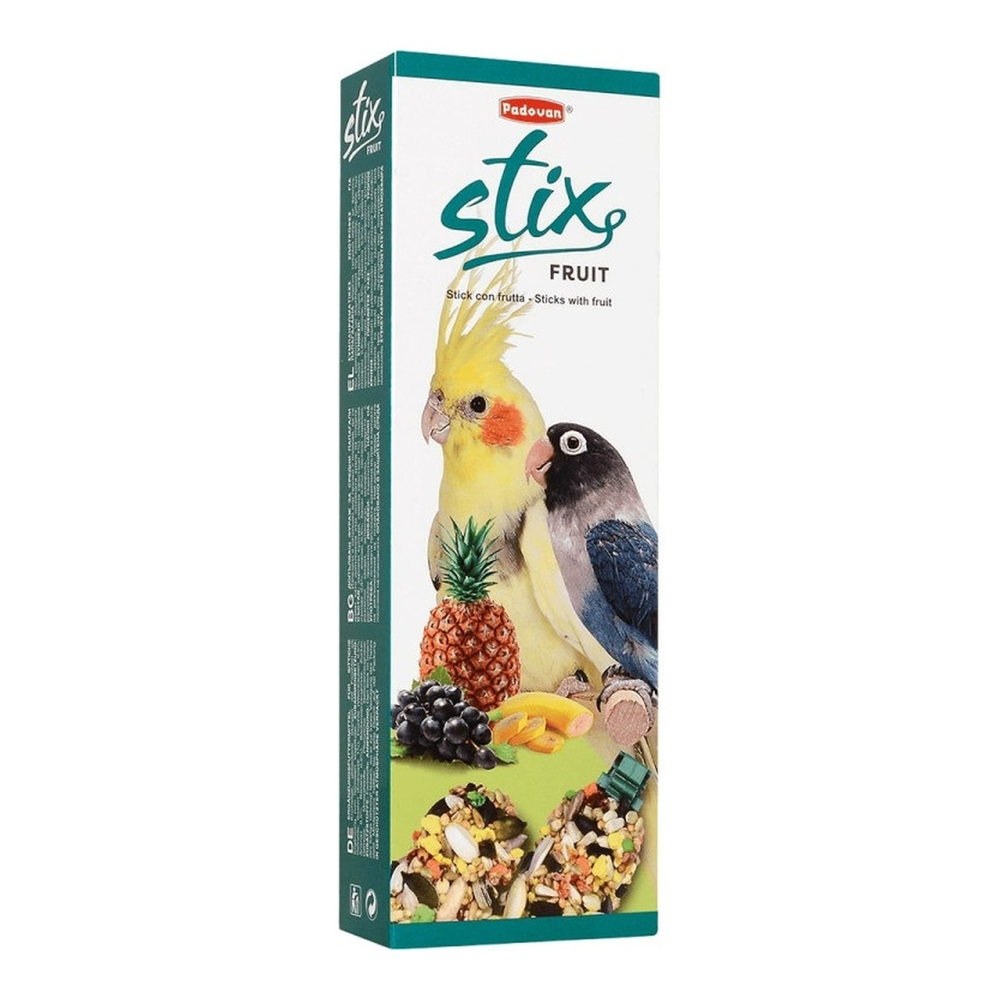 Padovan STIX FRUIT 100 г лакомые палочки для средних попугаев фруктовые