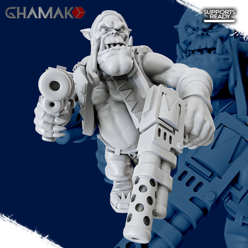 Orks Greenskins Boyz Орк №5 с парными дакками миниатюра для dnd, днд, pathfinder, фентези, Настольная игра, НРИ, Варгейм, РПГ