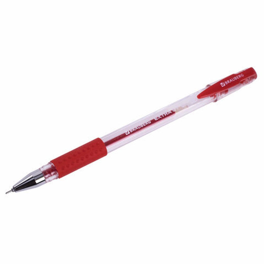 Ручка гелевая с грипом BRAUBERG "EXTRA GT NEEDLE", 1шт, КРАСНАЯ, игольчатый узел 0,5 мм, линия 0,35 мм, 143921