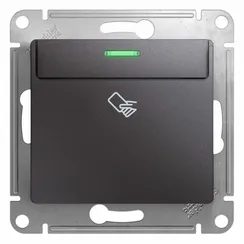 Выключатель карточный с подсветкой, без задержки отключения Systeme Electric Glossa Графит GSL001369