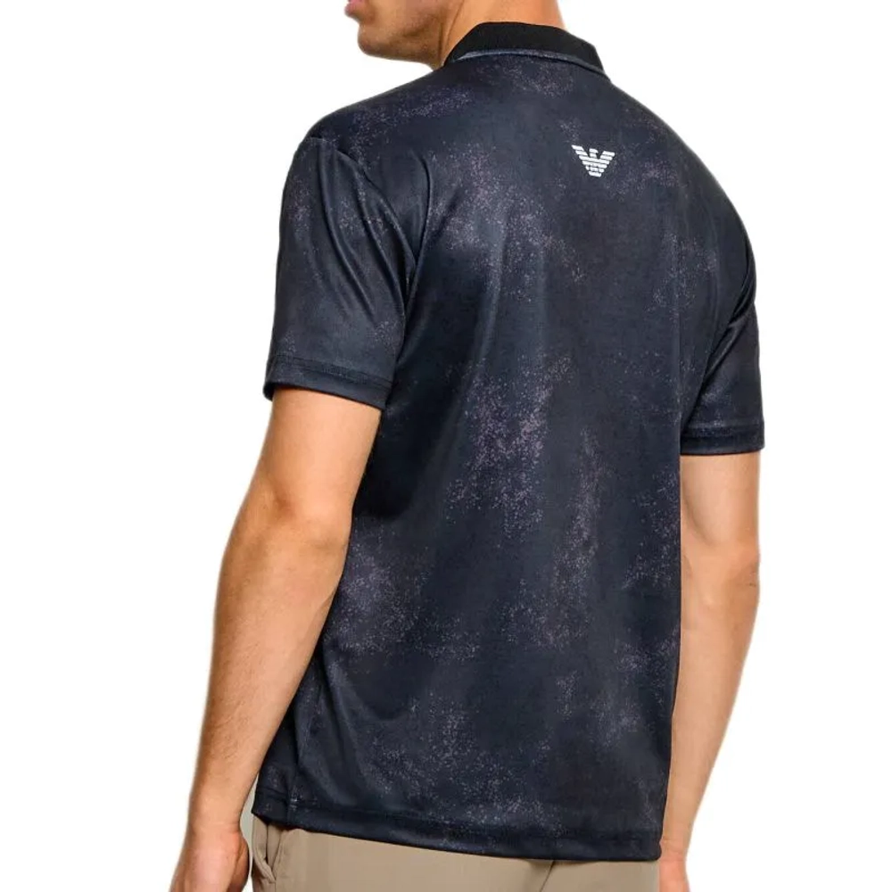 Мужское теннисное поло EA7 Man Jersey - black fancy