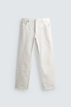 ZARA ДЖИНСЫ STRAIGHT FIT, БЕЛЫЙ