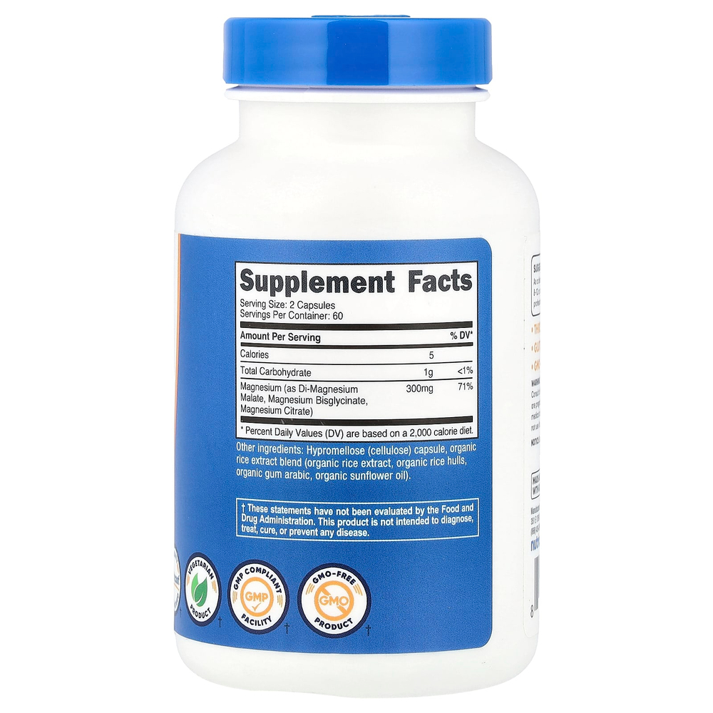 Nutricost, Комплекс тройного магния, 120 капсул (150 мг на капсулу)