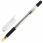 Ручка шариковая с грипом BRAUBERG "X-ONE", 1шт, ЧЕРНАЯ, корпус прозрачный, узел 0,5 мм, линия письма 0,35 мм, 143988
