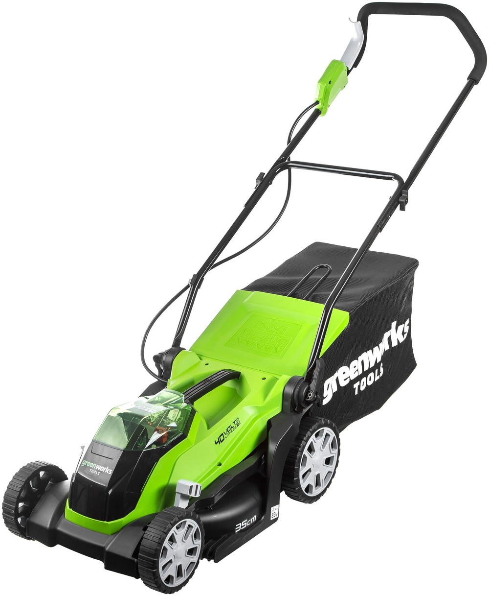 Газонокосилка аккум. GREENWORKS G40LM35 40В,35см,20–70 мм,до 400 м² от 4 Ач,без АКБ и ЗУ (2501907)