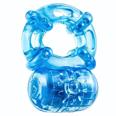 Голубое эрекционное виброкольцо Reusable 5 Function Cock Ring (Цвет: голубой)