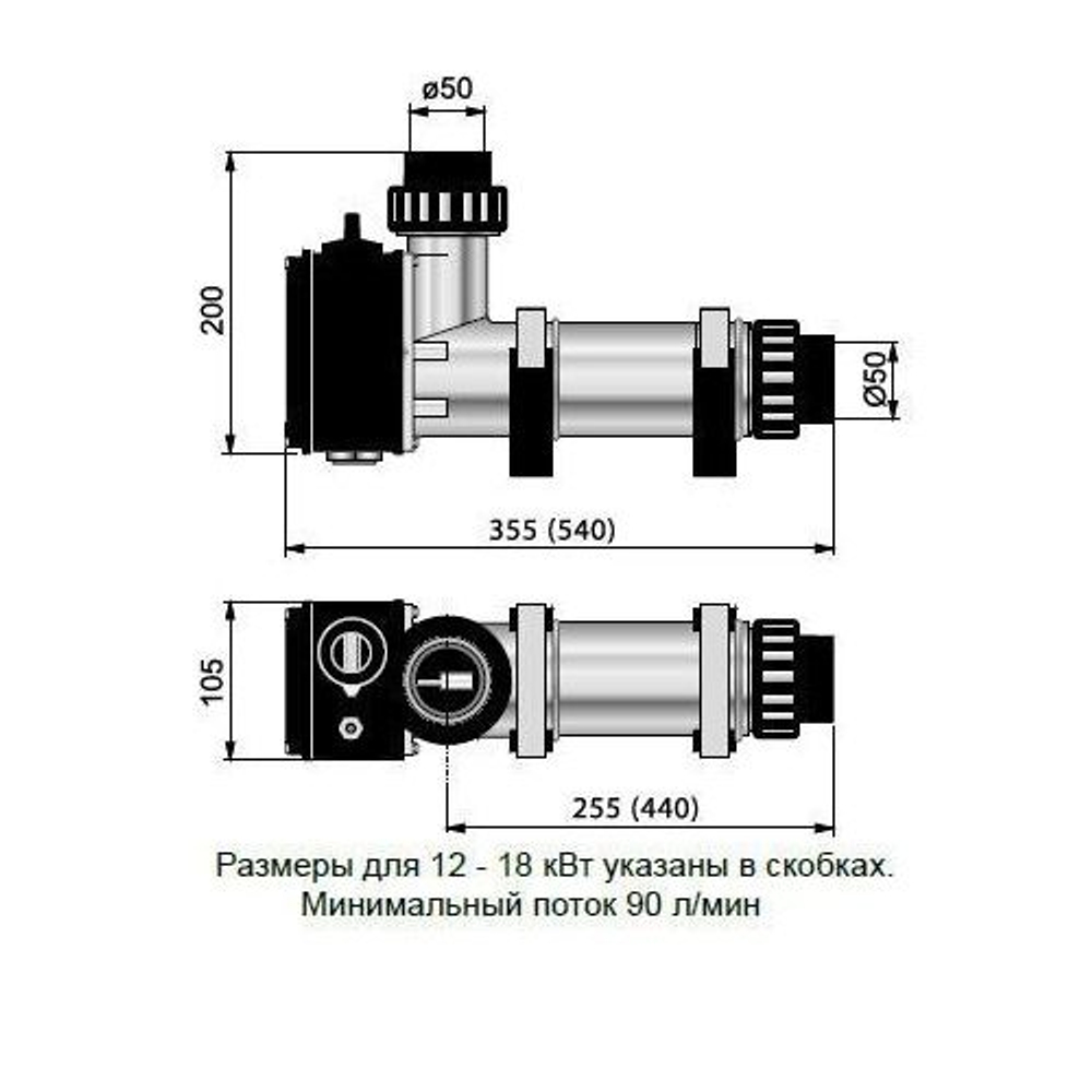 Электронагреватель для бассейна 6 кВт пласт. корпус с датчиком потока Pahlen, 141601