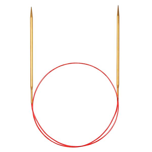 Спицы круговые Addi позолоченные, удлиненный кончик ⌀5.5 мм, 120 см