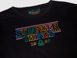 Benetton Футболка из 100% хлопка c принтом «Stranger Things», черный