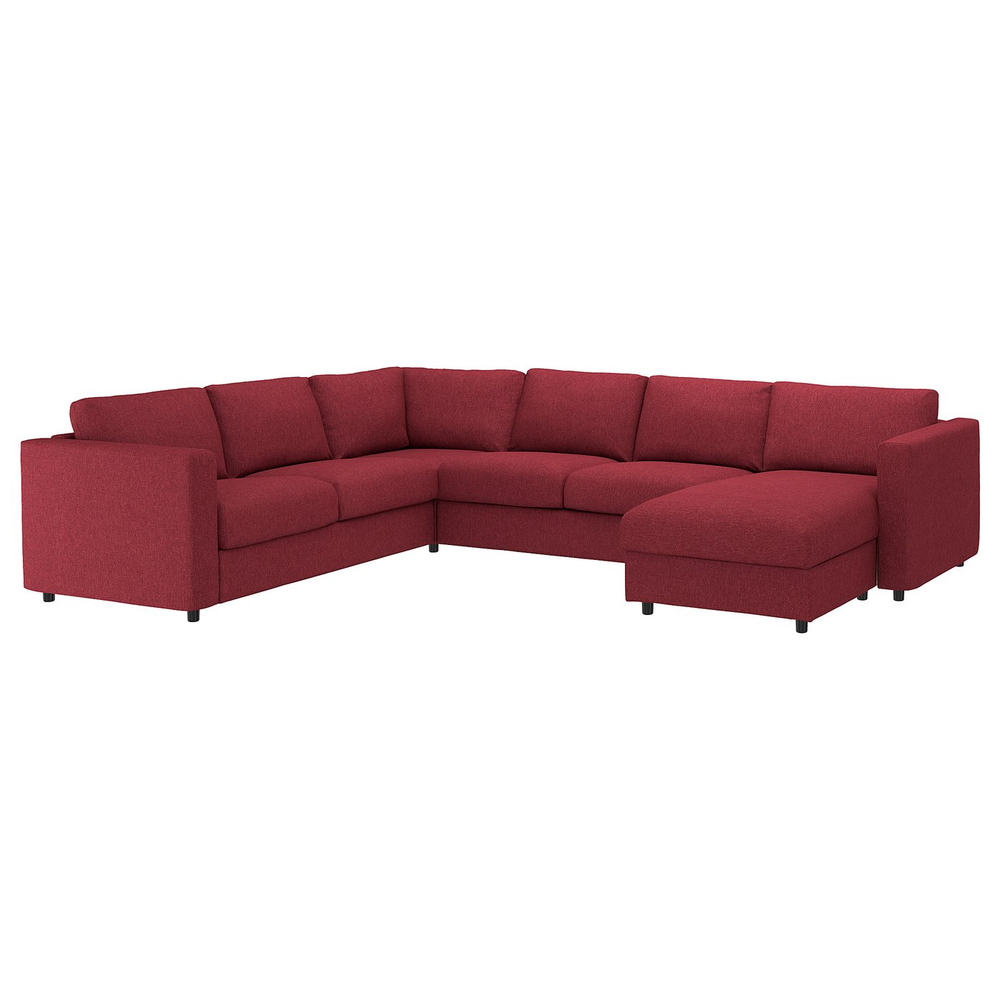 IKEA VIMLE  (ИКЕА ВИМЛЕ)  -  Чехол углового дивана 5-местного с козеткой - Лейде красно-коричневый
