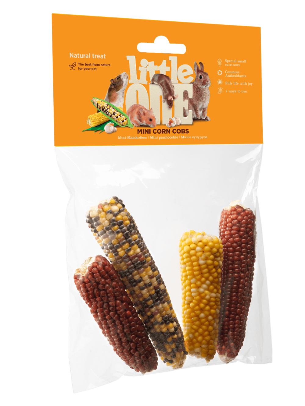 LITTLE ONE Мини-кукуруза, лакомство для всех видов грызунов, 130 г