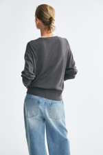 Тонкий трикотажный кардиган — Тёмно-серый меланж - H&M