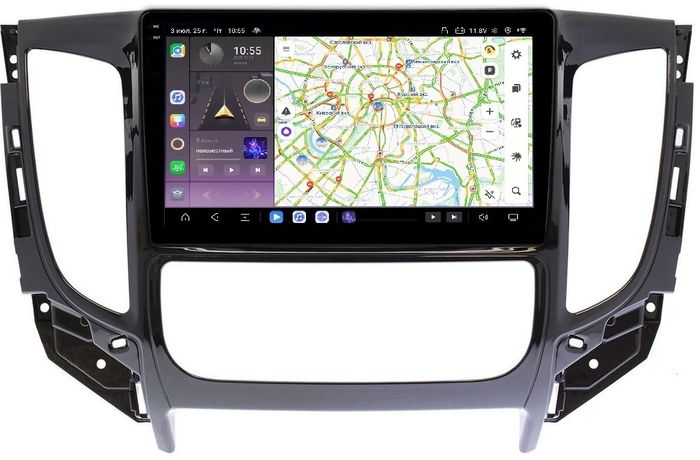 Магнитола для Mitsubishi L200 2015-2019 (климат), Pajero Sport 3 2016-2023 (МКПП), FIAT Fullback - Kuberg OL-9567-2 QLed+2K, Android 13, Быстрейшая, CarPlay, 4G SIM-слот