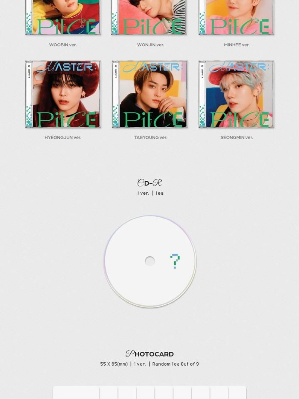 Альбом CRAVITY - MASTER:PIECE 5th Mini Album JEWEL CASE 9 Version SET