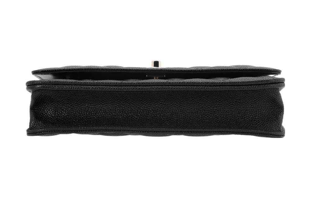 CHANEL Grain Litchi Grain Calfskin Shoulder Bag, Crossbody Bag, Wallet Women"s Black